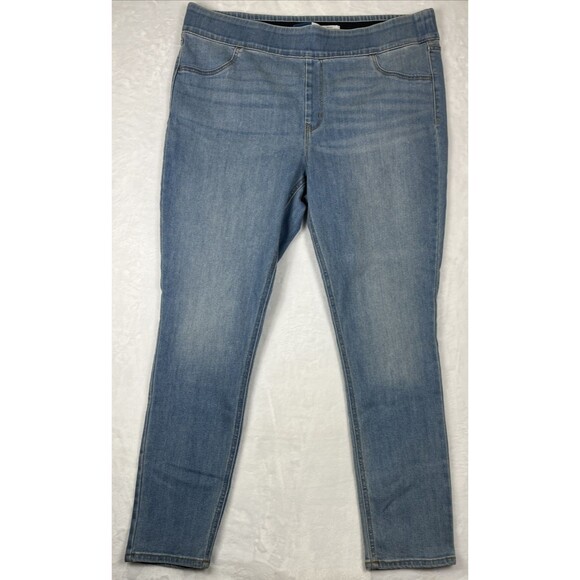 Old Navy Rockstar Super Skinny Jeggings Elastic Waist Blue Pull On Size 18 - Picture 4 of 7